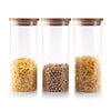 Glass Storage Food Containers with Airtight Bamboo Lids 32.5oz - Set of 3