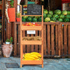 Wooden Sidewalk Chalkboard Sign Display with Shelves