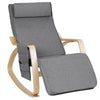 Relaxing Adjustable Lounge Rocking Chair with Pillow and Pocket