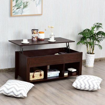 Lift Top Coffee Table with Storage Lower Shelf