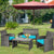 4 Piece Patio Rattan Furniture Set