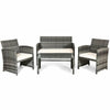 4 Piece Patio Rattan Furniture Set