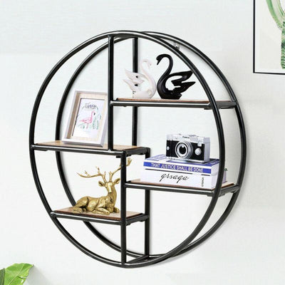 Hanging Circular 4-Tier Wall Mounted Storage Rack Shelf