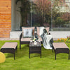 Patio Rattan Wicker Sofa Furniture Set - 5 Piece