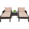 Patio Rattan Wicker Sofa Furniture Set - 5 Piece