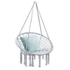 Hanging Macrame Hammock Chair with Handwoven Cotton Backrest