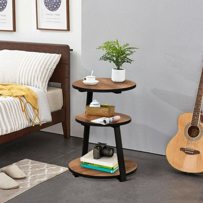 3-Tier Round Sofa Side Table