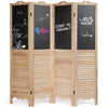 4 Panel Folding Privacy Room Divider Screen with Chalkboard