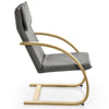 Modern Gray Fabric Upholstered Bentwood Lounge Chair