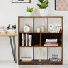 Open Compartments Brown Industrial Freestanding Bookshelf