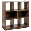 Open Compartments Brown Industrial Freestanding Bookshelf