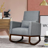 2-in-1 Fabric Upholstered Rocking Chair with Pillow