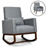 2-in-1 Fabric Upholstered Rocking Chair with Pillow