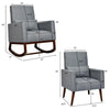 2-in-1 Fabric Upholstered Rocking Chair with Pillow