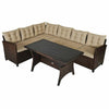 Rattan Patio Dining Furniture Sofa 3 Piece Set