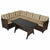 Rattan Patio Dining Furniture Sofa 3 Piece Set