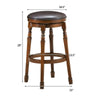 Set of 2 29" Swivel Leather Padded Dining Bar Stools