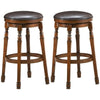 Set of 2 29" Swivel Leather Padded Dining Bar Stools