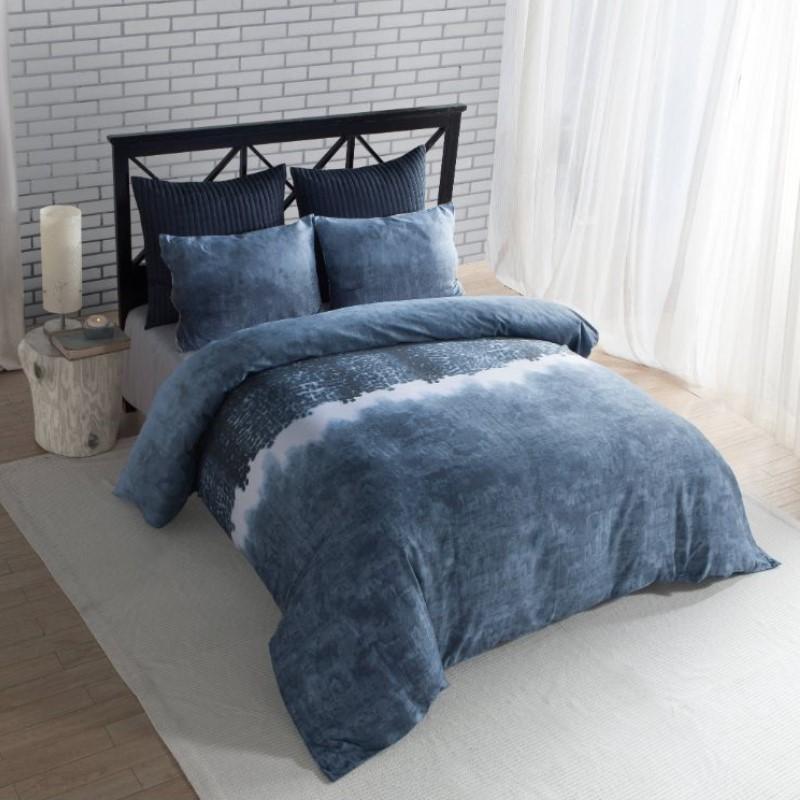 Denim Wash 100% Cotton Duvet Cover and Pillow Sham Set for Queen or King