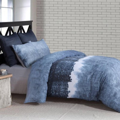 Denim Wash 100% Cotton Duvet Cover and Pillow Sham Set for Queen or King