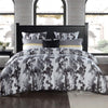 Kara Floral 300TC 100% Cotton Duvet Cover and Pillow Shams Set - Queen/King