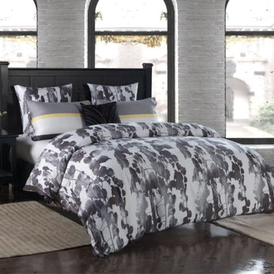 Kara Floral 300TC 100% Cotton Duvet Cover and Pillow Shams Set - Queen/King