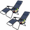 Folding Outdoor Patio Zero Gravity Lounge Chairs with Cup Holders - 2 Pieces