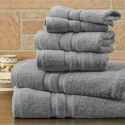 6 Piece Bibb Home Towel Set  100% Egyptian Cotton - 6 Colors