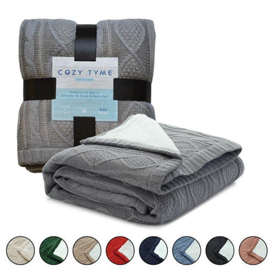 Cozy Tyme Zaim Cable Knit Throw Blanket - 50" x 60"