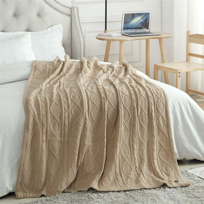 Cozy Tyme Zaim Cable Knit Throw Blanket - 50" x 60"