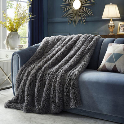 Cozy Tyme Towny Faux Lamb Fur Throw Blanket - 50" x 60"