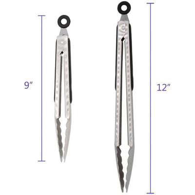 Stainless Steel Kitchen Tongs - 2 Pack