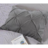 Laura's Lace 3 Piece Pintuck Pinch Pleated Duvet Cover - Zipper Closure