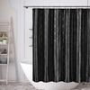 Metallic Diamond Pattern Waterproof Fabric Shower Curtain with Rings Set  72"x72"